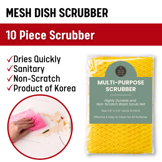 UNHA's Dish Scrubber Cloth - Mesh Dishwashing Scouring Pad for Kitchen - 10 Pack