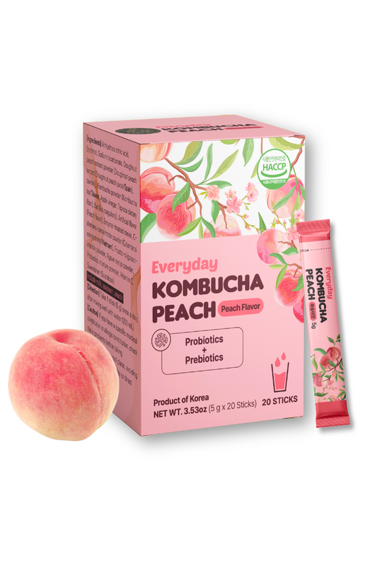 Unha's Everyday Kombucha Tea - Peach Flavor 5g x 20 & 30 Sachets (150g/5.29oz)