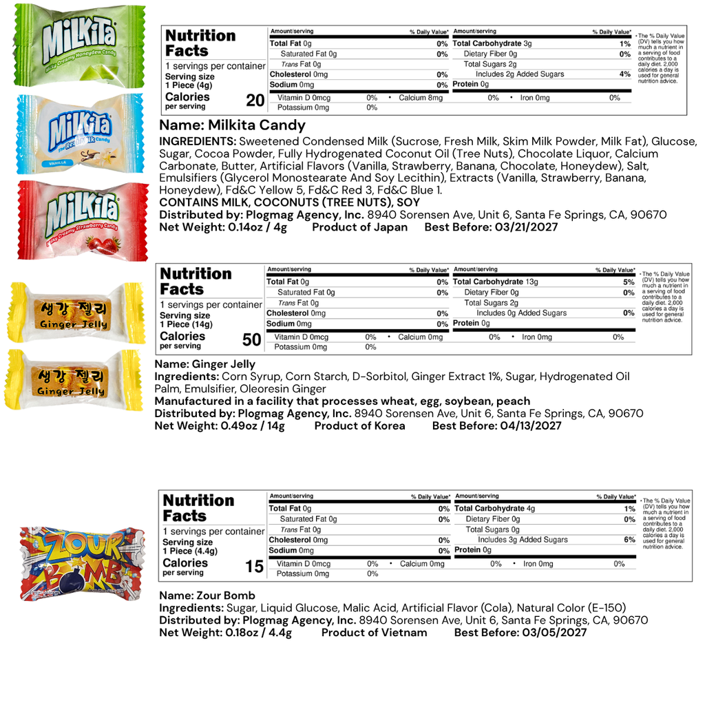 [Asiatic Dishes] Asian Candy Mystery Gift Box, 60 count Variety Pack of Japanese and Korean treats