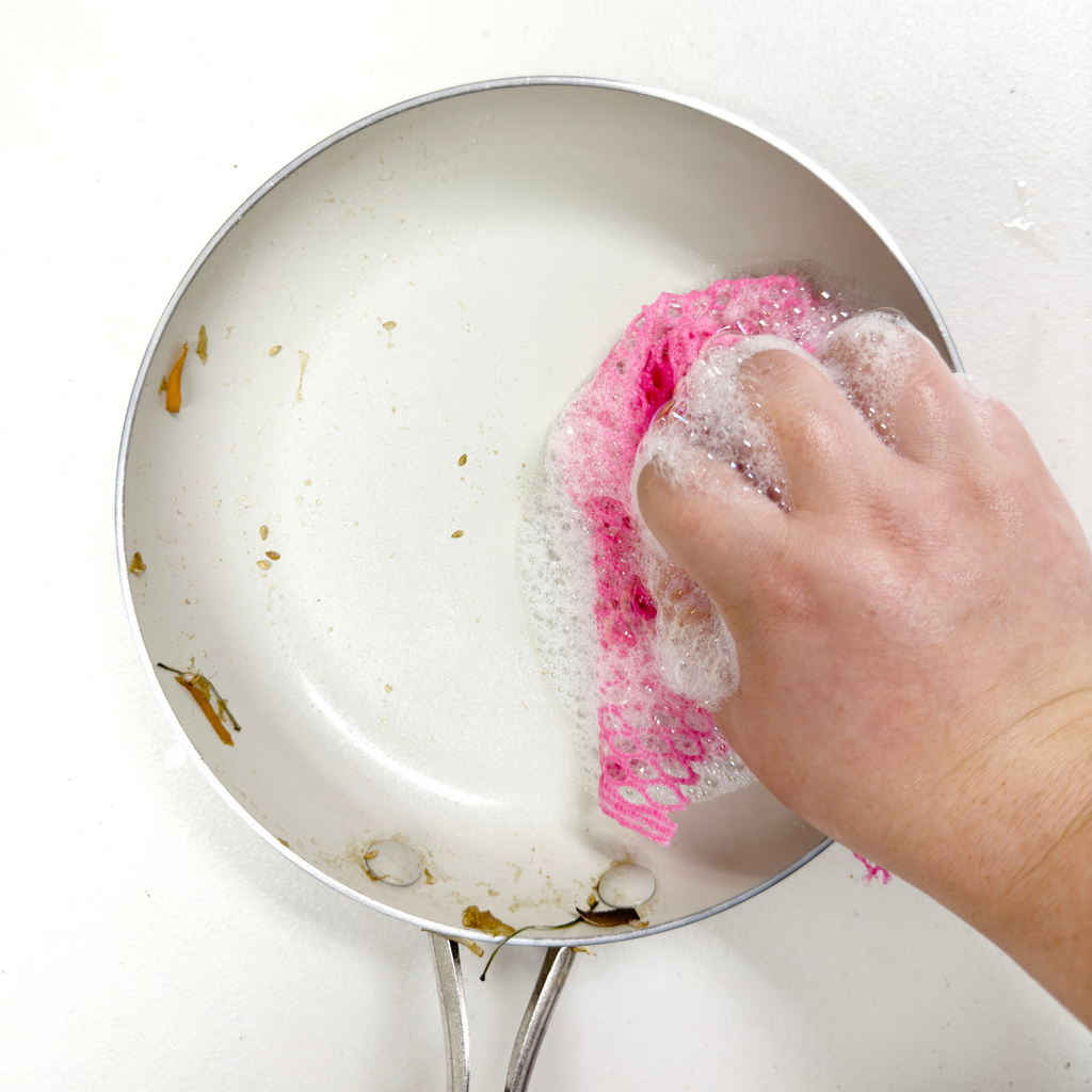 [Unha's Asian Snack Box] Dish Scrubber Cloth - Mesh Dishwashing Scouring Pad for Kitchen - 10 Pack