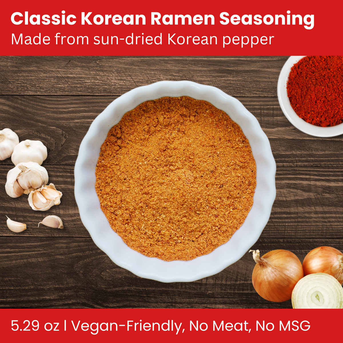 [Unha's Asian Snack Box] Authentic Korean Ramen Soup Seasoning, Hot and Spicy Flavor Powder 5.29oz Pack