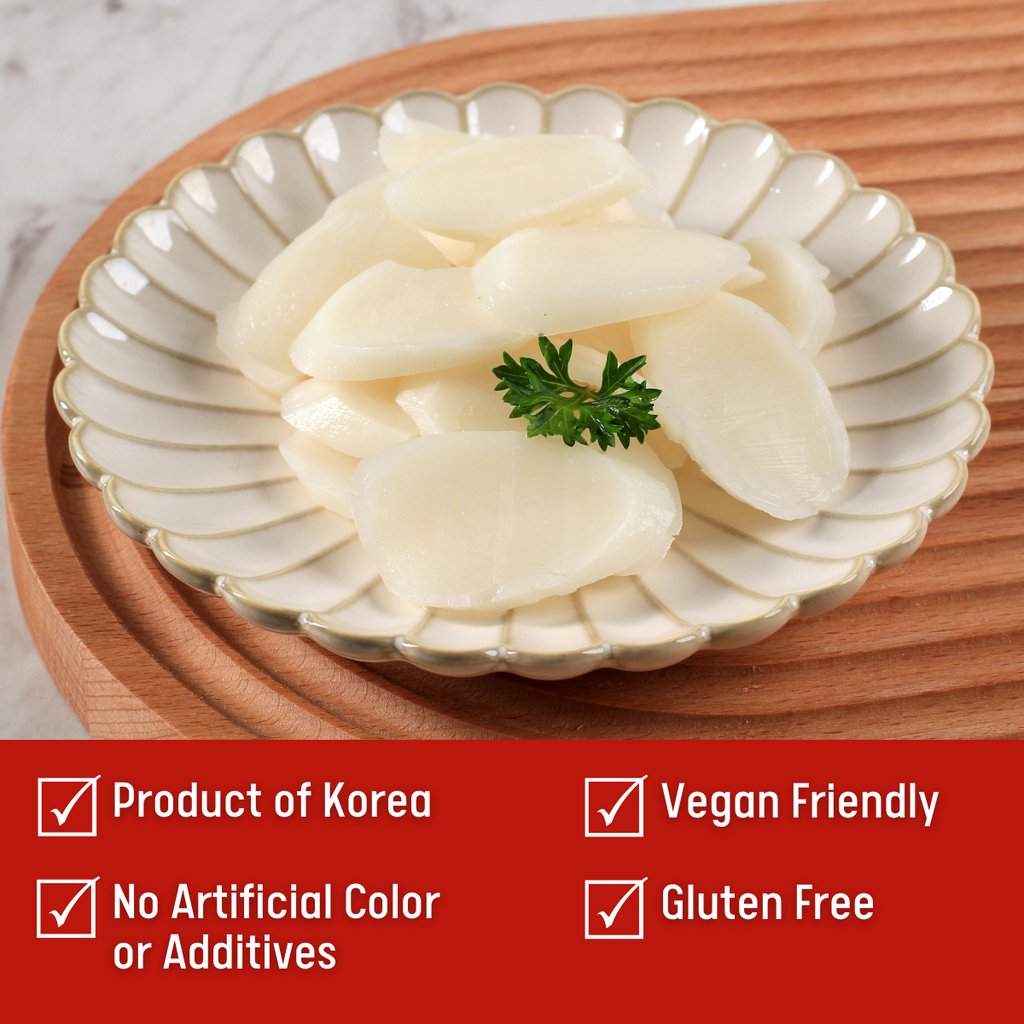[Unha's Asian Snack Box] Korean Rice Cakes – Sliced Thin Shaped 21.16 oz (7.05 oz X 3 Individual Bags)