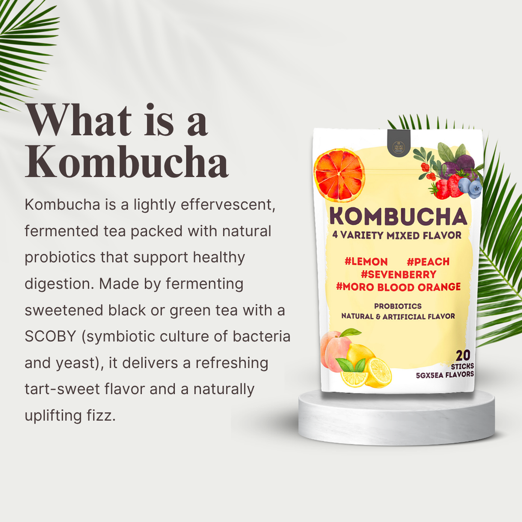 [Unha's Asian Snack Box] Kombucha Tea, 4 Flavor/20 Sachets (100g/3.52oz) Variety Pack