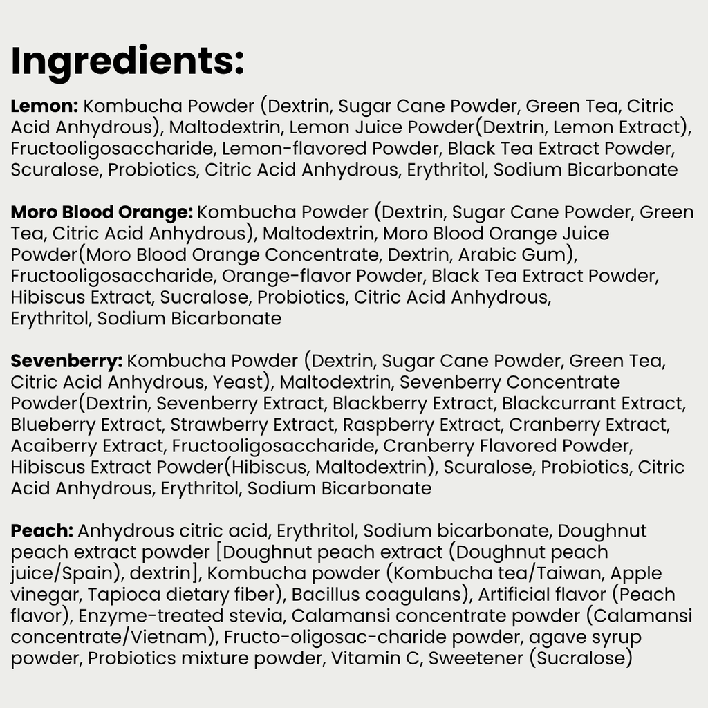 [Unha's Asian Snack Box] Kombucha Tea, 4 Flavor/20 Sachets (100g/3.52oz) Variety Pack