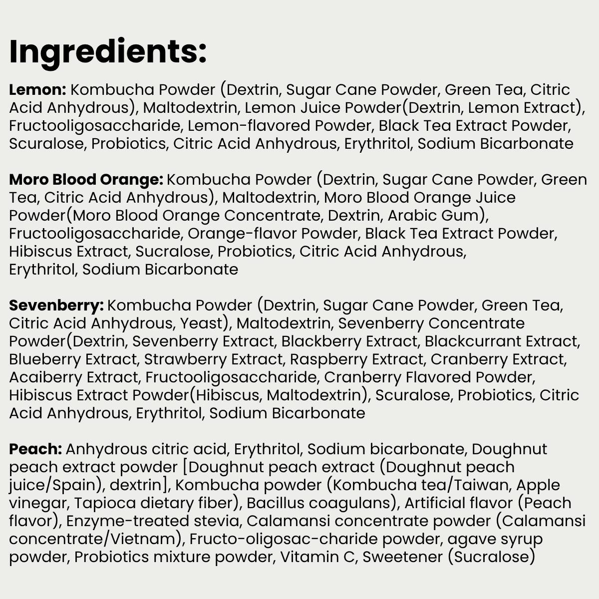 [Unha's Asian Snack Box] Kombucha Tea, 4 Flavor/20 Sachets (100g/3.52oz) Variety Pack