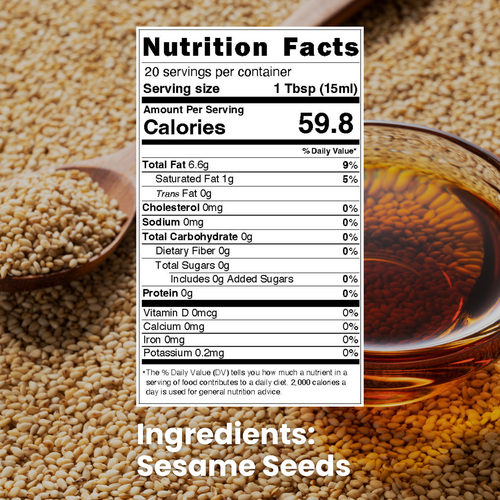 [Asiatic Dishes] Korean Toasted Sesame Oil, 10.14 Fl Oz, 100% Roasted Sesame Seed Oil, Rich Nutty Aroma, Product Of Korea