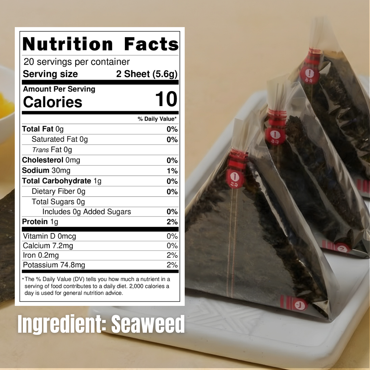 [Unha's Asian Snack Box] Korean Premium Onigiri Seaweed Wrapper, 40 Sheets