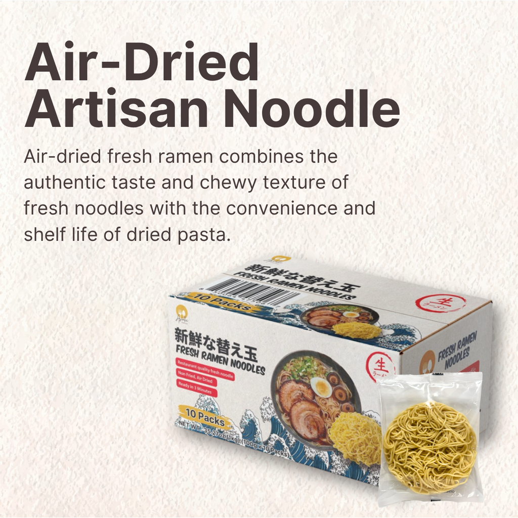 [Asiatic Dishes] - Fresh Japanese Ramen Noodles (Pack of 10) - Non-Fried Noodle, 3.52oz (Noodle Only)