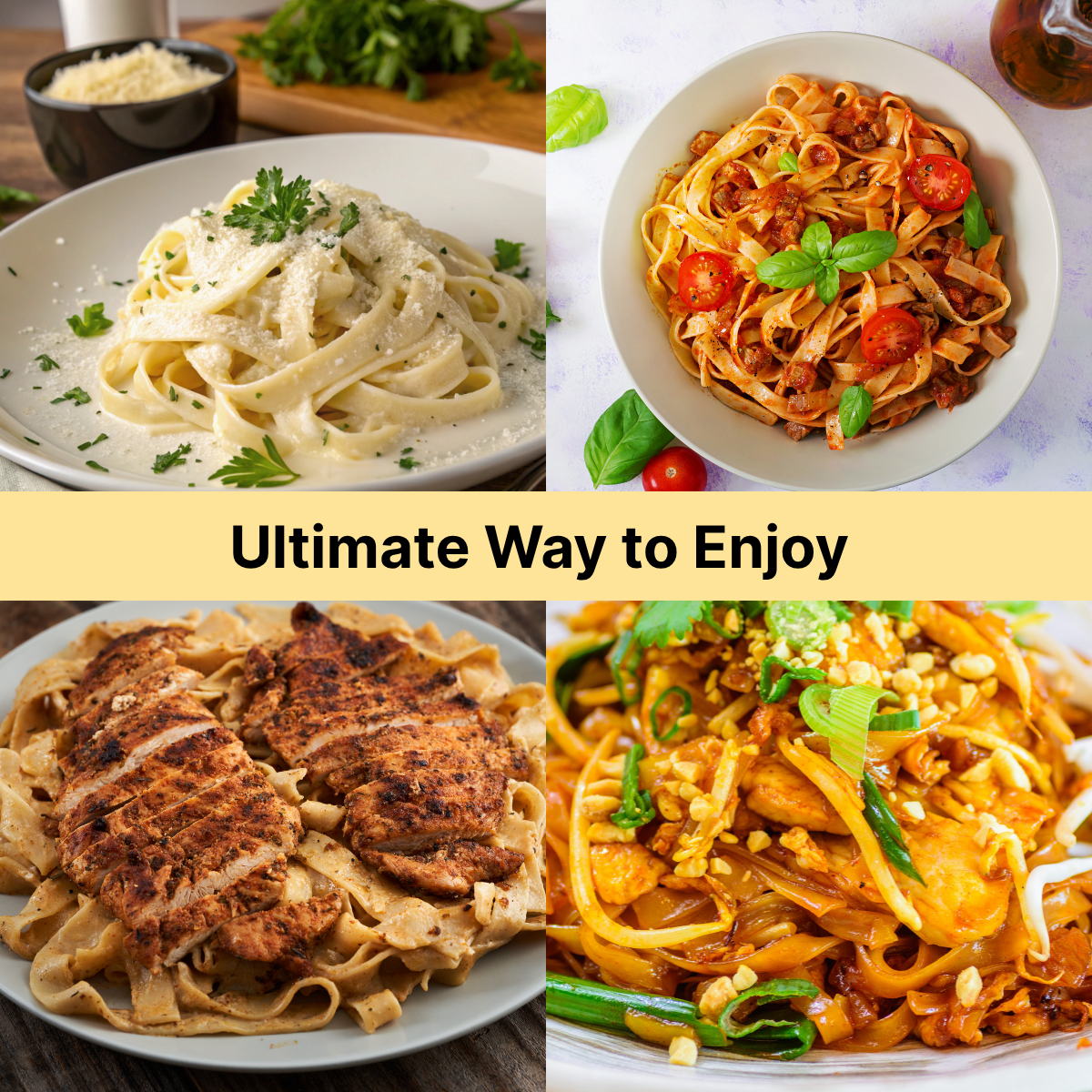 [Asiatic Dishes] Fresh Fettuccine Pasta, Fully Cooked (5.29oz/Pack of 10) (Noodles Only)