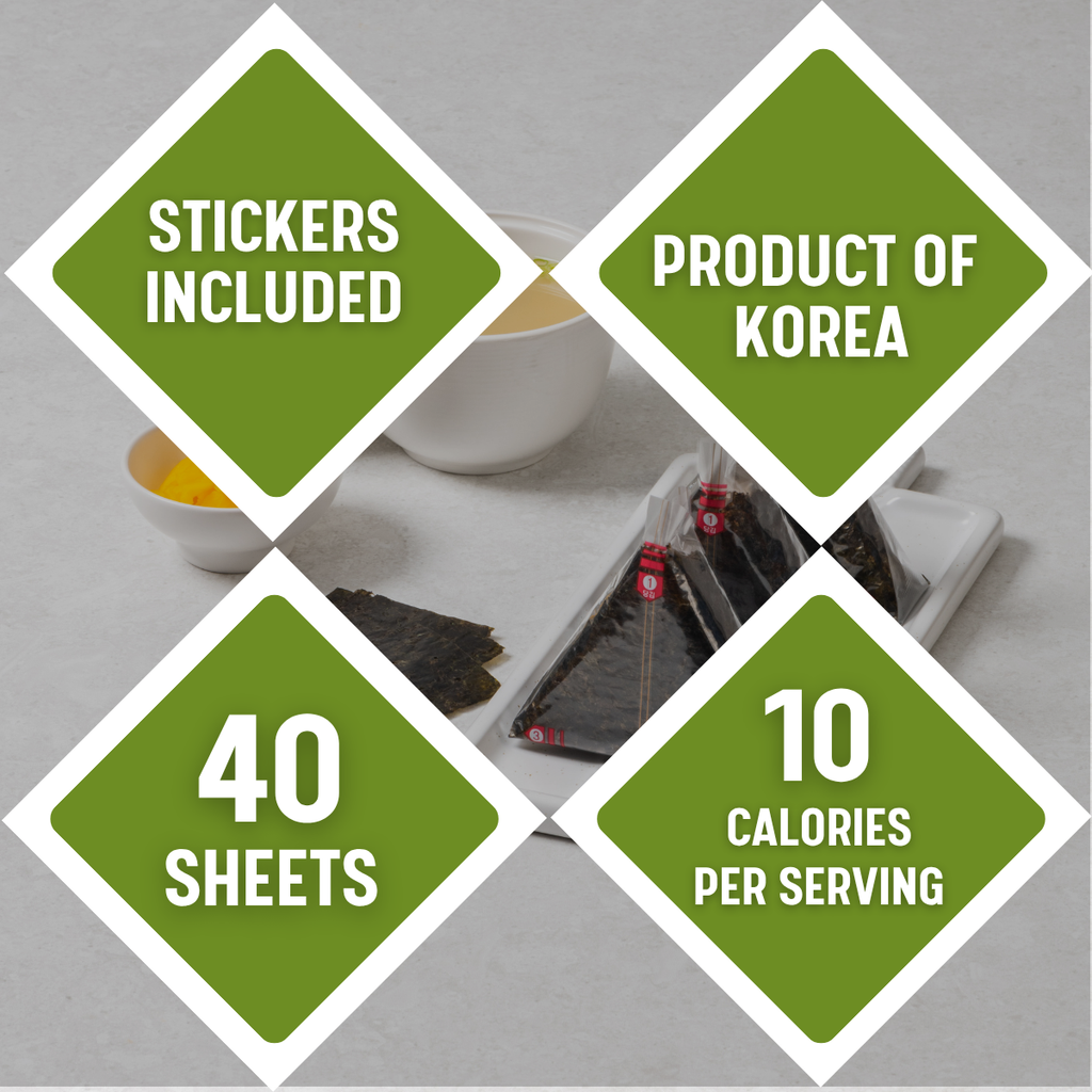 [Unha's Asian Snack Box] Korean Premium Onigiri Seaweed Wrapper, 40 Sheets