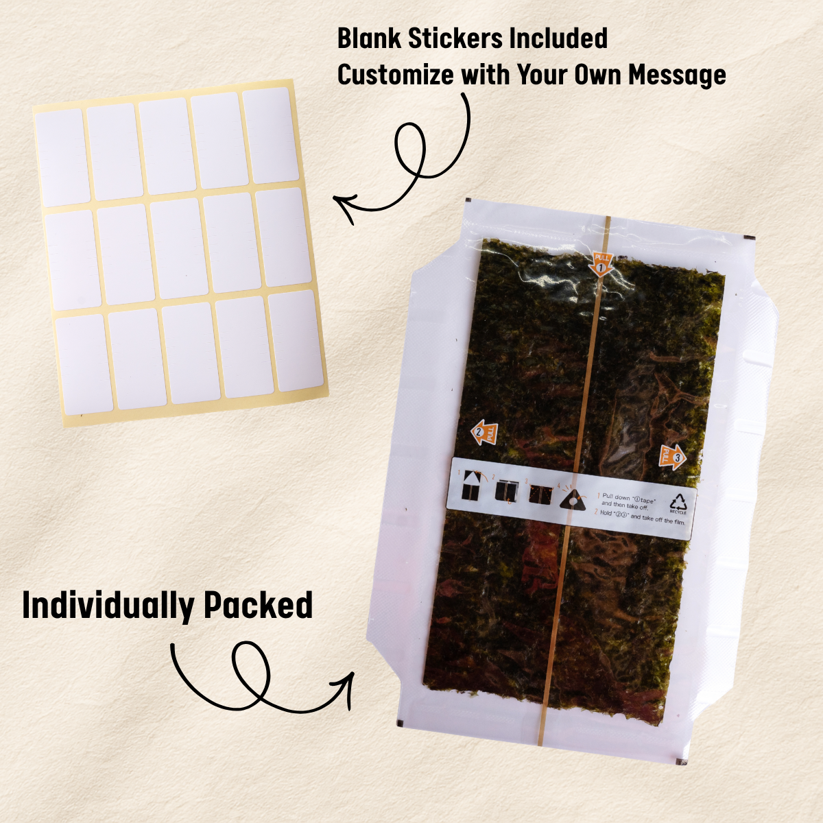 [Unha's Asian Snack Box] Korean Premium Onigiri Seaweed Wrapper, 40 Sheets
