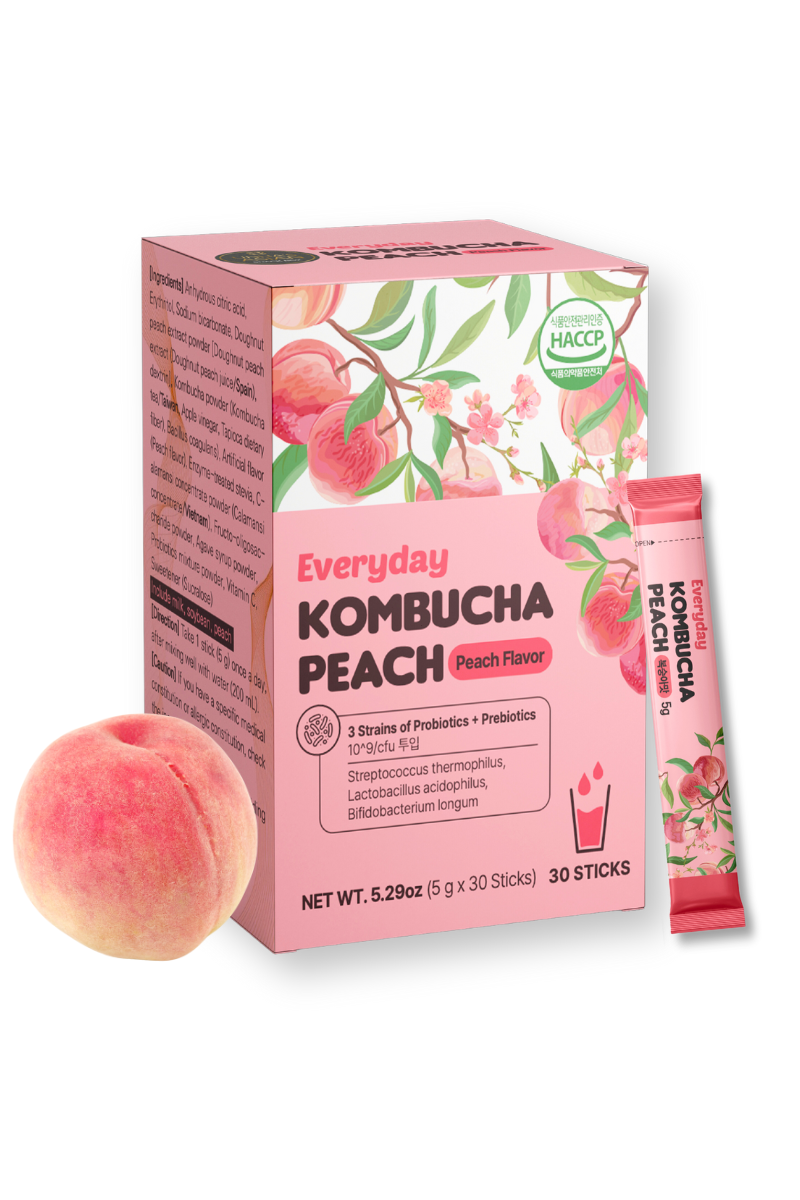 [Unha's Asian Snack Box] Everyday Kombucha Tea - Peach Flavor 5g x 30 Sachets (150g/5.29oz)