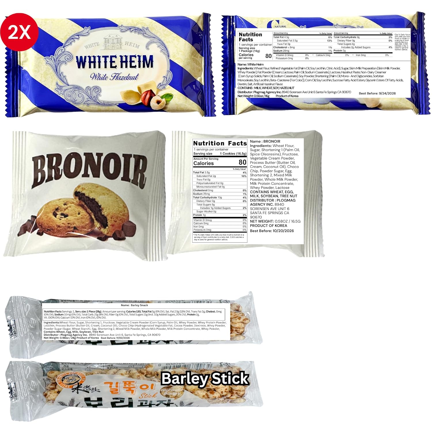 [Unha's Asian Snack Box] Korean Snack Box Variety Pack - 50 Count Individual Wrapped Gift Care Package Bundle Sampler Assortment Mix