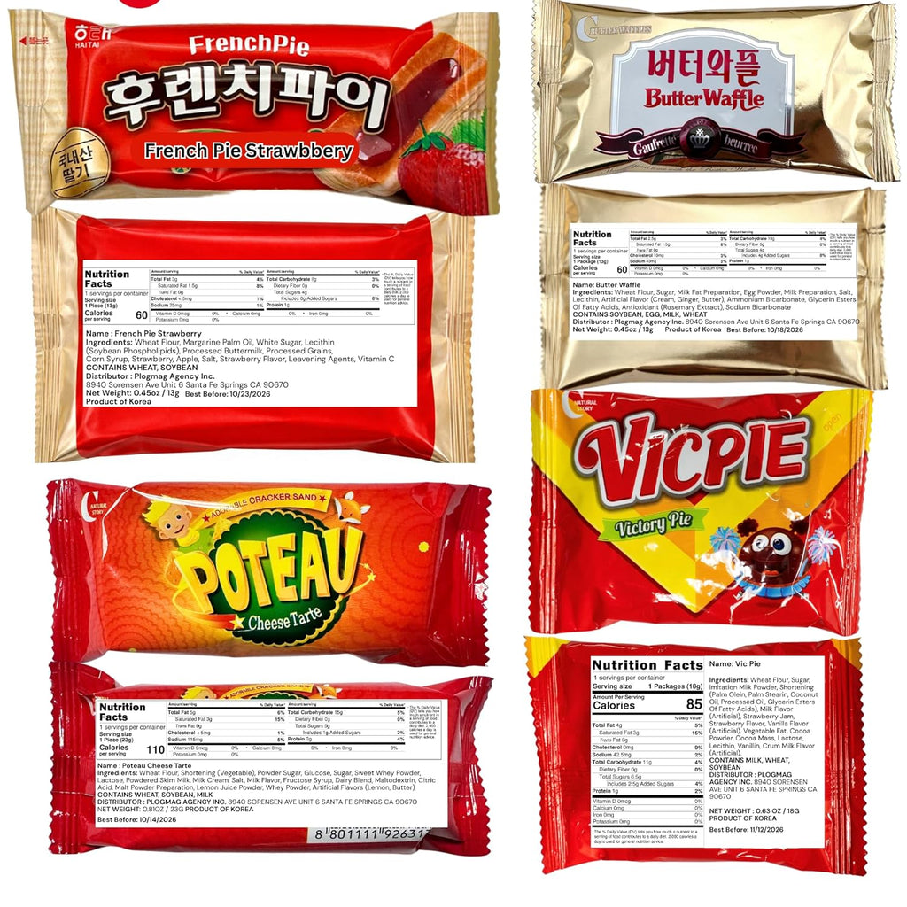 [Unha's Asian Snack Box] Korean Snack Box Variety Pack - 50 Count Individual Wrapped Gift Care Package Bundle Sampler Assortment Mix